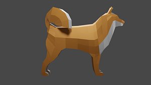 shiba inu lowpoly 3D model