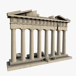 3D doric temple face model
