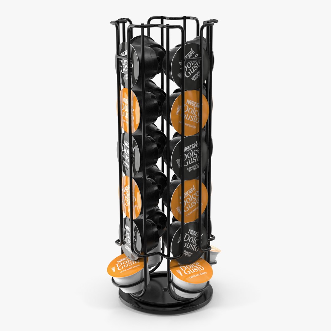 Capsule Holder with Coffee Capsules 3D model preview