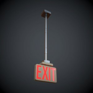 3d max hanging exit sign