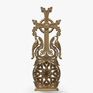Khachqar Armenian 3D STL model for CNC Carving Cross Stone Khachkar Xachqar