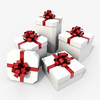 Gift Boxes - 5-Pack with Fixed Ribbon Rosette