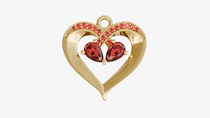 heart shaped pendant 3D