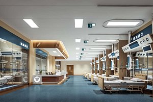 Hospital Reception -  Corridor Lobby Design -  Dental Clinic model