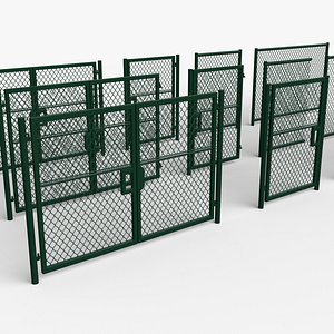 3D PBR Chain Link Fence For Court E model