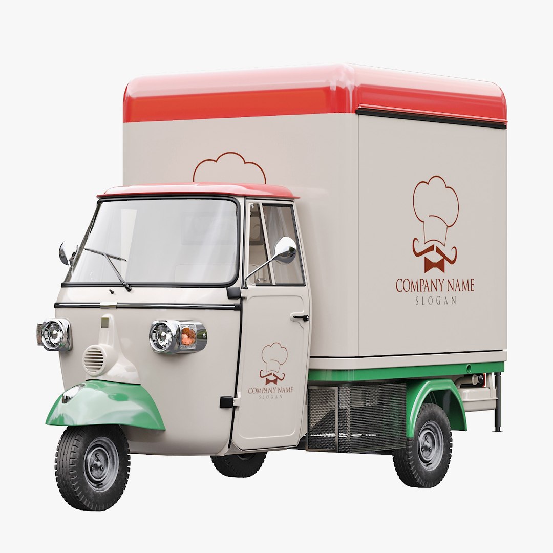 Piaggio Ape V-Curve Food Track Model TurboSquid 1715660