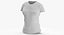 3D T Shirt Worn Female Crew Neck Pose 01 White Blank and Banded Heather model
