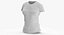 3D T Shirt Worn Female Crew Neck Pose 01 White Blank and Banded Heather model