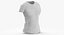 3D T Shirt Worn Female Crew Neck Pose 01 White Blank and Banded Heather model