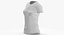 3D T Shirt Worn Female Crew Neck Pose 01 White Blank and Banded Heather model
