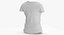 3D T Shirt Worn Female Crew Neck Pose 01 White Blank and Banded Heather model