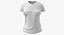 3D T Shirt Worn Female Crew Neck Pose 01 White Blank and Banded Heather model