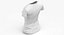 3D T Shirt Worn Female Crew Neck Pose 01 White Blank and Banded Heather model