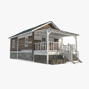 19th century architecture hunter s cabin 3D