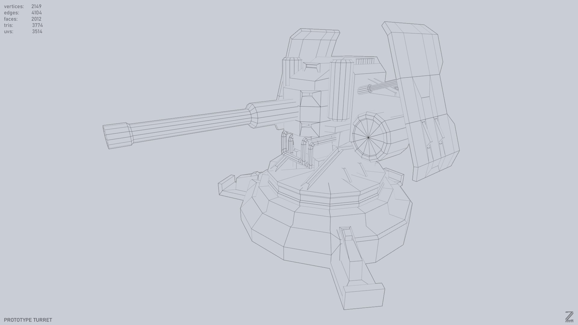 3D Prototype Turret Model - TurboSquid 2392559