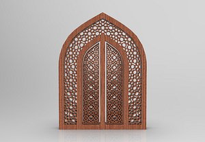 3D model Arabic door - window decorative CNC