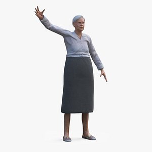 Older Woman Rigged 3D model