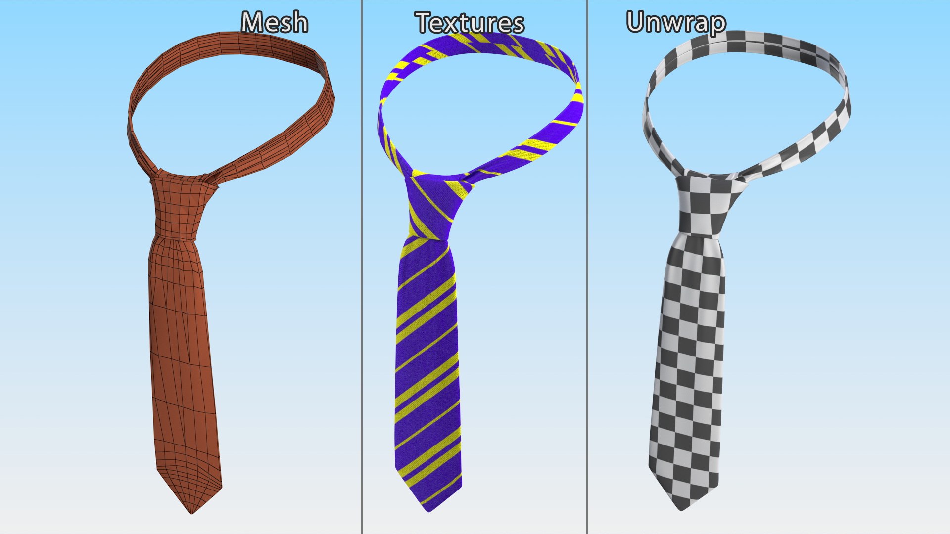 3D Striped Necktie Fashion Accessory Model - TurboSquid 2199219