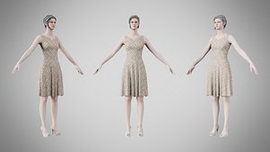 Dress 36 Checker Tone v2 model