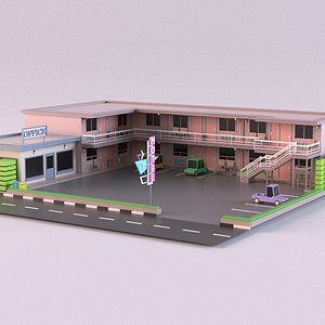 building motel hotel 3D