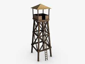 wooden watchtower 3d 3ds
