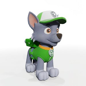 Rocky Recycle Paw Petrol Rigged and Animated 3D model