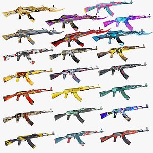 3D AK47 Game Weapon 26x