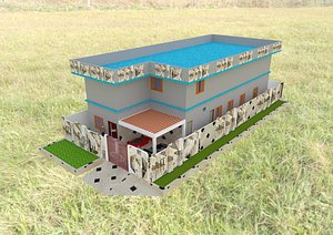 House Front Elevation and Exterior Design 3D model