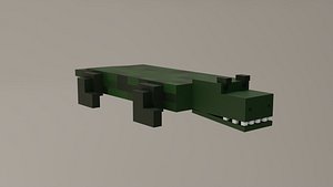 3D Voxel Low Polly Animal Crocodile model