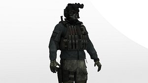 3D Spec Ops Soldier Rigged Low Poly Game-Ready 3D Model model