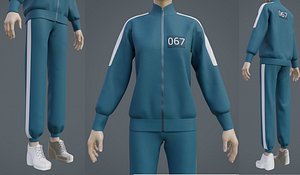 3D Squid Game Players Uniform - 067 Female Tracksuit Costume