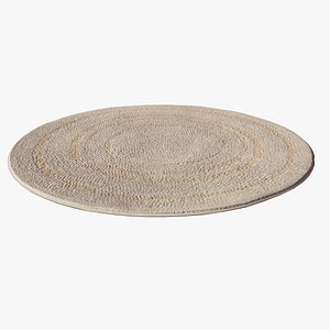 Grey and Beige Dining Room Rug 3D model