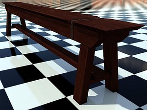 BenchOld 1 - 3D Old Wooden Bench model - Includes Wood Dark_1 Material - Made in 3ds max2010