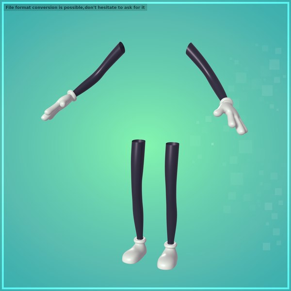 Cartoon Arms and Legs - Four Fingers 3D