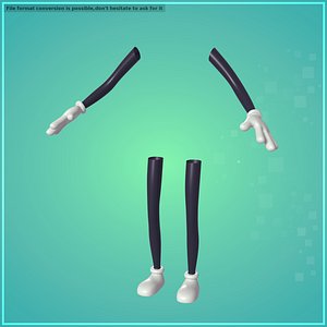 Cartoon Arms and Legs -- Four Fingers