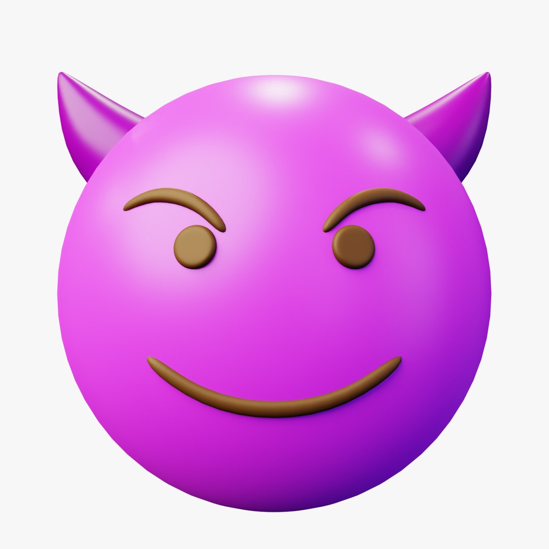 Evil Purple Emoticon Emoji or Smiley 3D - TurboSquid 2113381