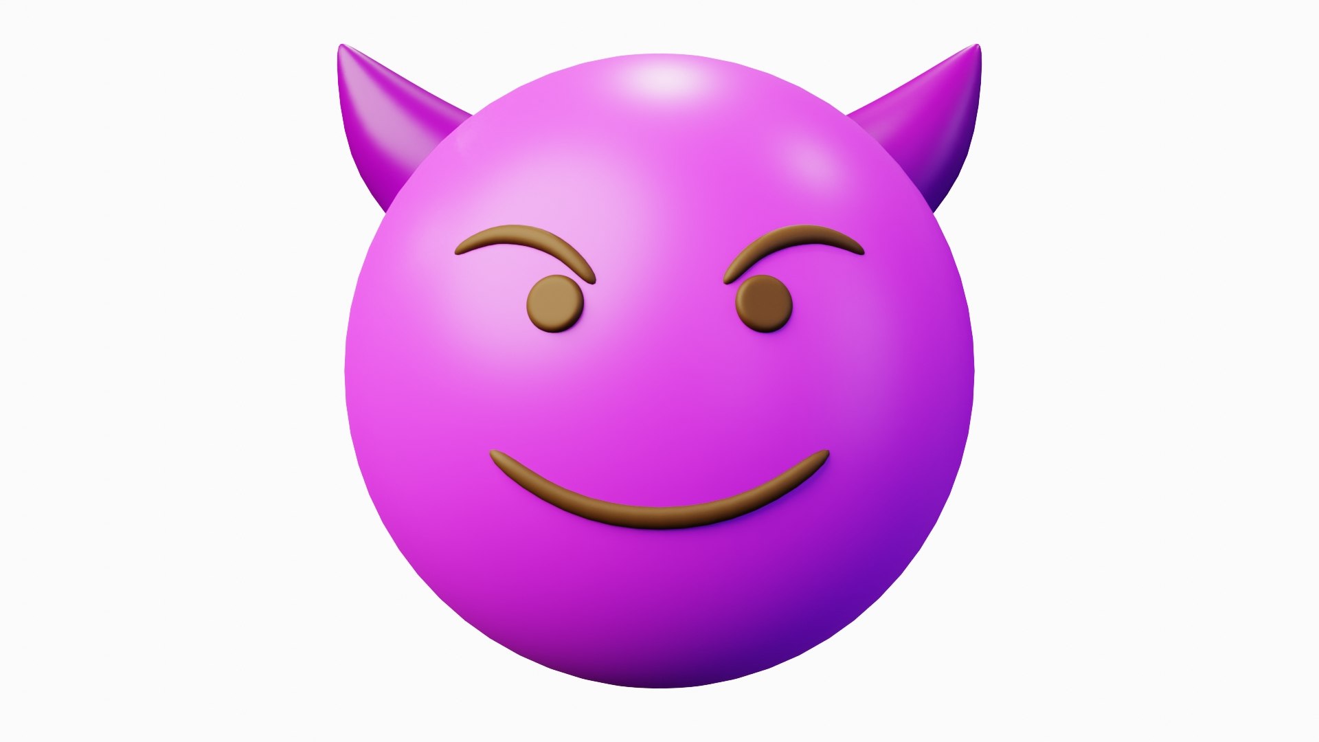 Evil Purple Emoticon Emoji Or Smiley 3d - Turbosquid 2113381