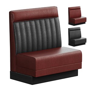 3D Classic Channel Returns with Head Roll Restaurant Booth model