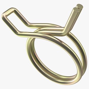 Double Wire Spring Hose Clamp Zink 3D model