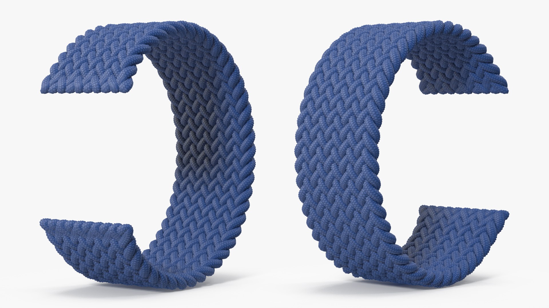 Blue Braided Solo Loop 3D model preview