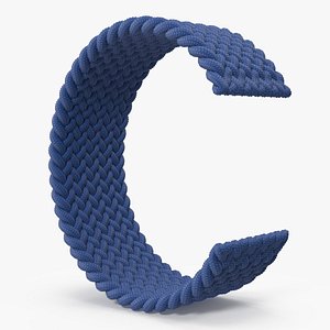 3D Blue Braided Solo Loop model