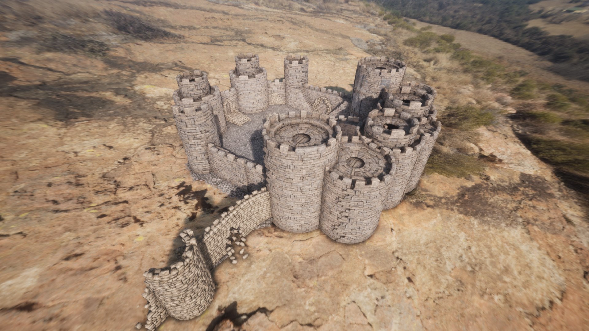 Ultimate Medieval Castle Walls Towers 40 Assets 3d Turbosquid 1984257