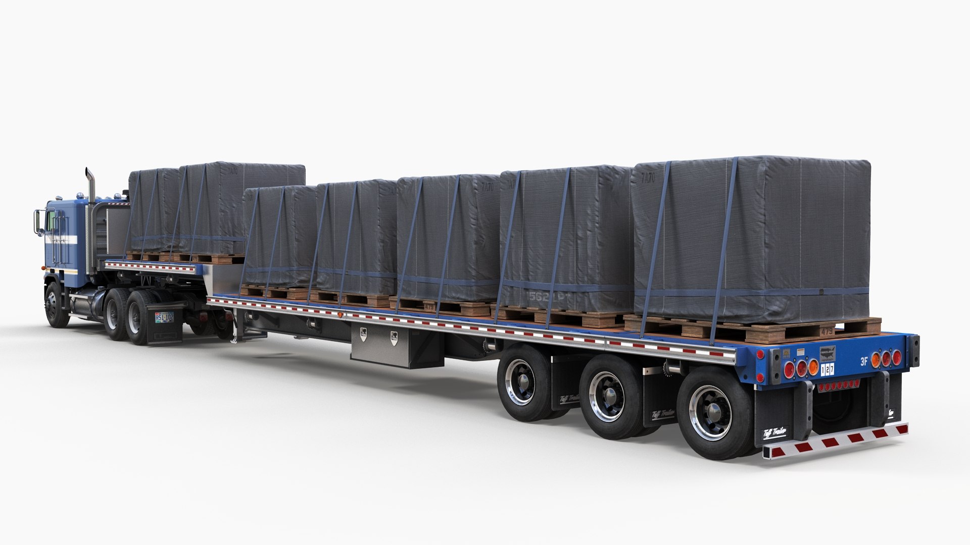 3D Freightliner Powerliner dropdeck trailer - TurboSquid 2155885