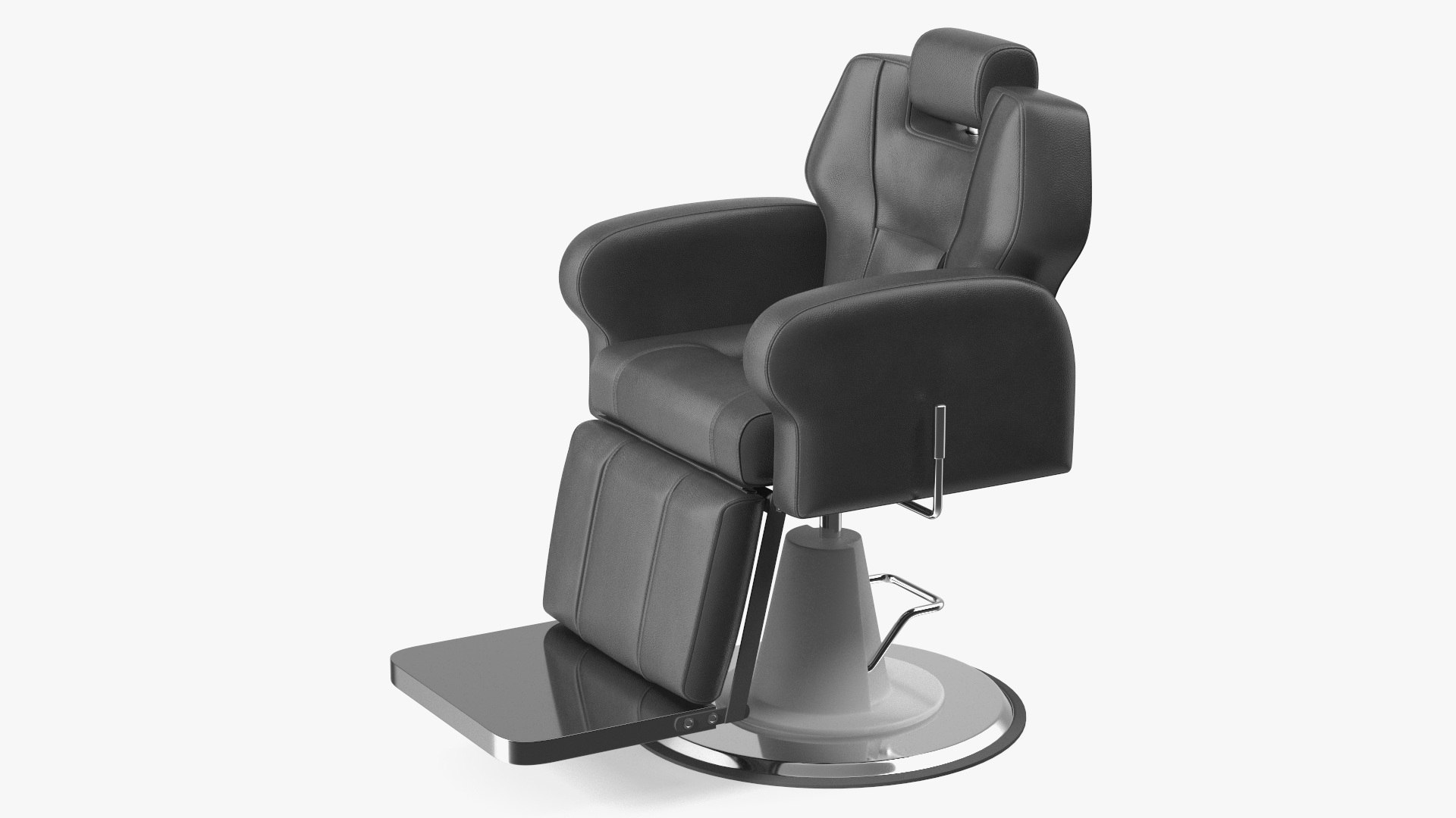 Recliner Salon Chair Black 3D model preview