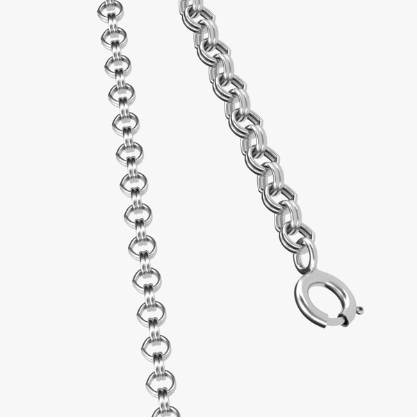 Rolo Jewelry Silver Chain 3D model