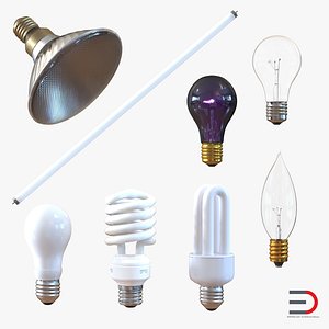 light bulbs 3 modeled 3d max