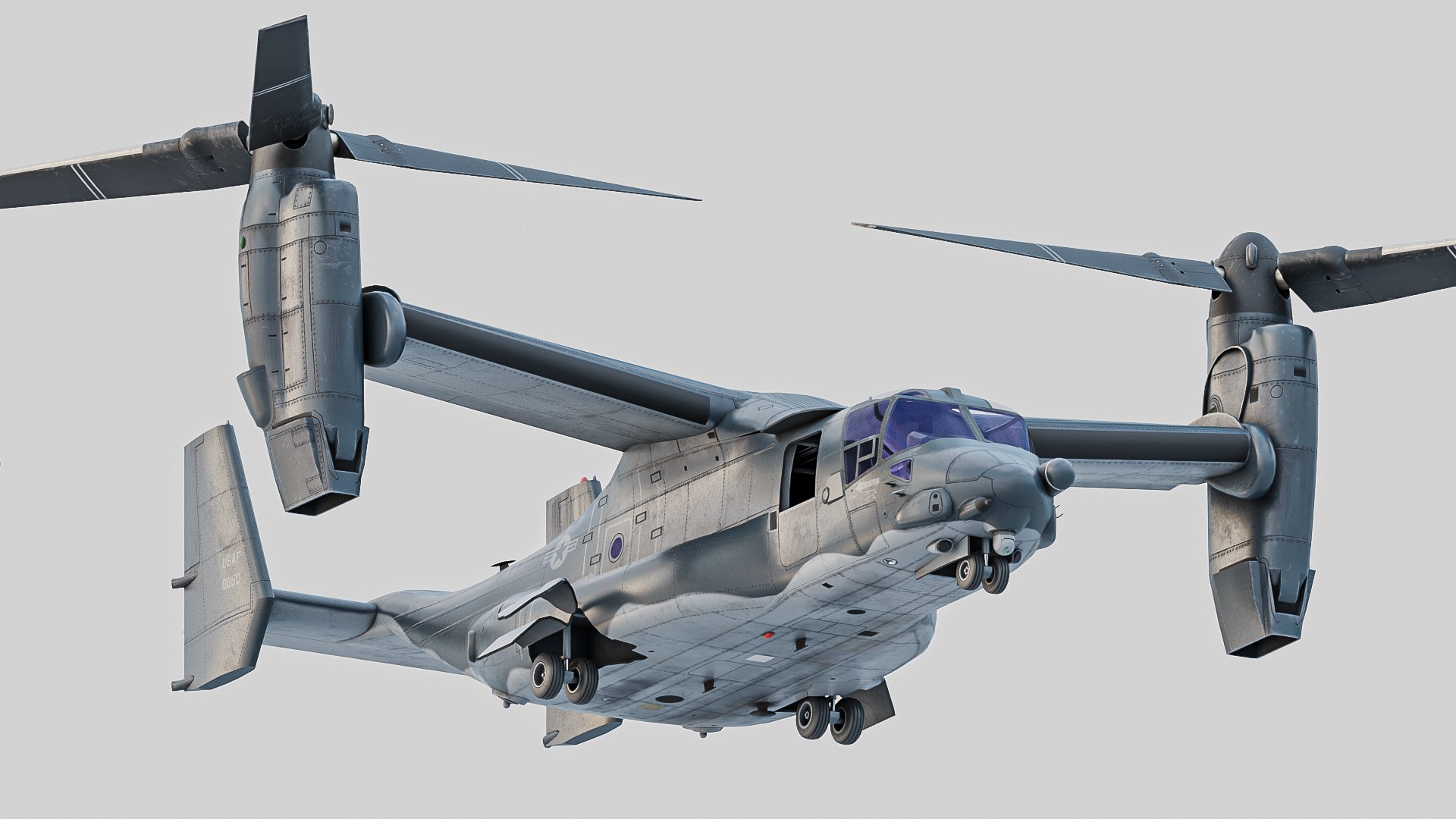 USAF V22 Osprey SC 3D https://p.turbosquid.com/ts-thumb/D1/TgKi6H/Su/cv22b_04/jpg/1785859583/1920x1080/fit_q87/fff557bb7339a3941b69d80b681878cb64c84af5/cv22b_04.jpg