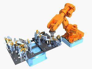 3D Industrial Equipment 49 Automotive Welding Robot Welding Fixture