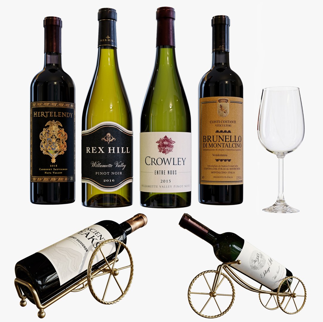 Wine bottle set 18 3D model TurboSquid 1741102