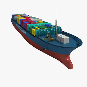 realistic cargo ship 3d model